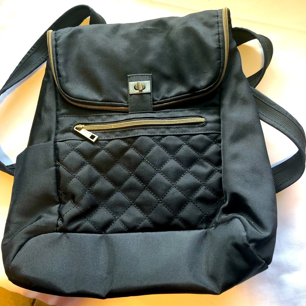 Travelon Black RFID Quilted Backpack